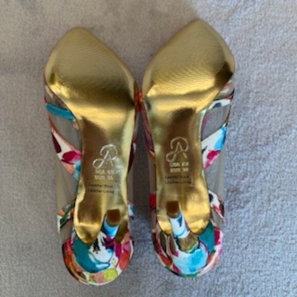 Adrianna Papell Shoes Watercolor Floral Printed Pointed Toe Slip On Heel 8 Med - Picture 6 of 15